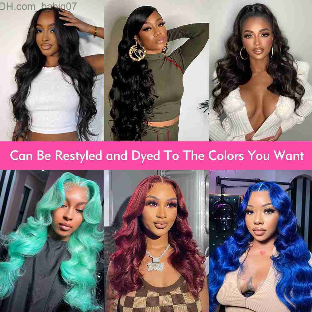 Synthetic Wigs 30 36 Inch Body Wave Lace Front Human Hair Wigs Brazilian Transparent Lace Frontal Wig Loose Water Wavy for Women Z230801