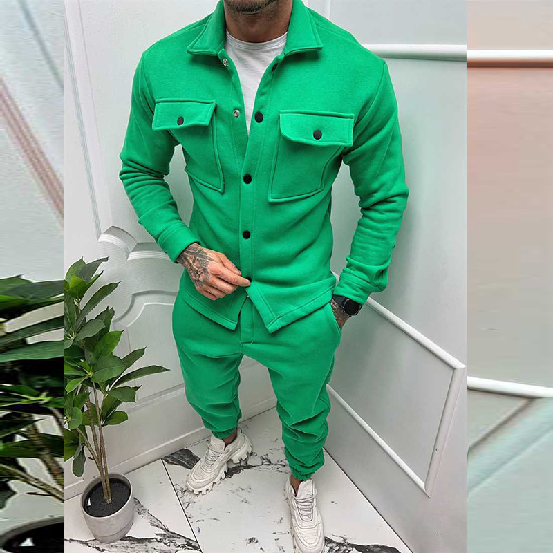 Men's Tracksuits Autumn and Winter Fashion Jacket Casual Pants Two Piece Set Hot Selling Men's Wear New Fashion Trend Solid Color Men's