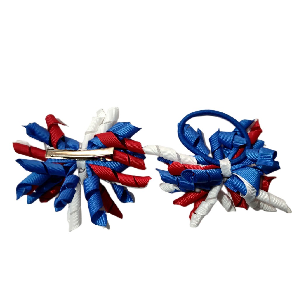 Korker 4INCH Bows Flowers Elastic Hairband Alligator Clips Curly Grosgrain Ribbon Ponytail Holder Girl Children's Corker Bobbles Ties Headband Ac