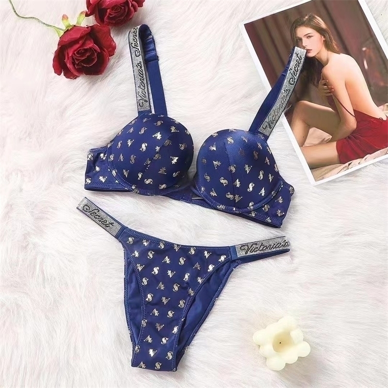Women's Panties Secret 2023 Bra Set Gathering Sexy Glossy Breathable Underwear Adjustable y231031