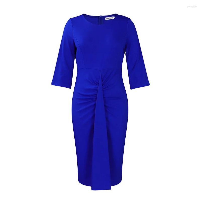 Casual Dresses European Style Pencil Woman Dress Long Sleeve O-neck Vestido Solid For Women