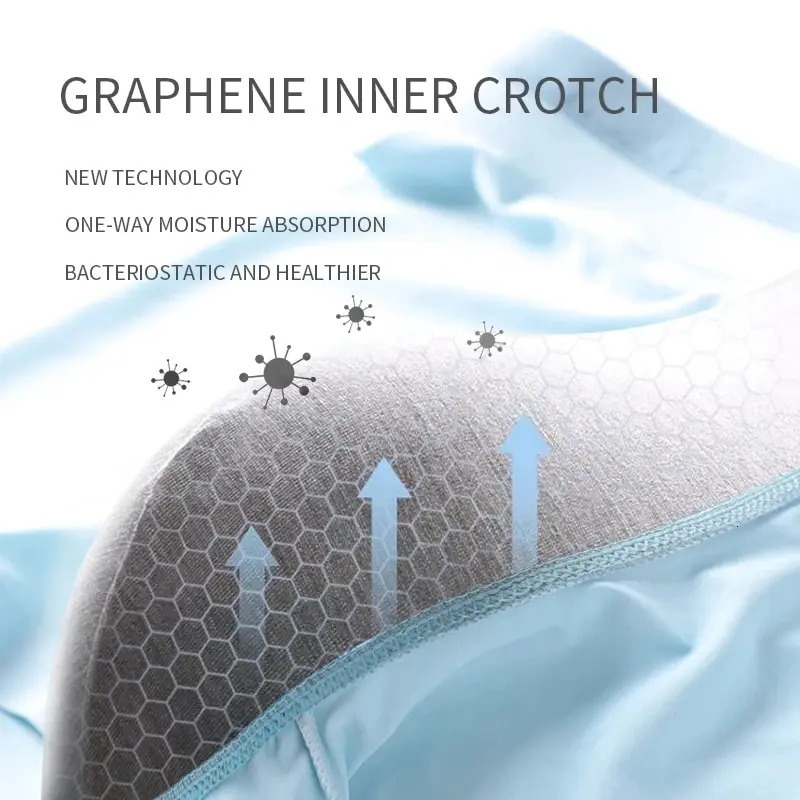 Underpants 4PCSSet Boxers Ice Silk Man Underwear Boxer Graphene Men Breathable Comfortable Men's Panties Ultrathin Shorts Trunk 231031