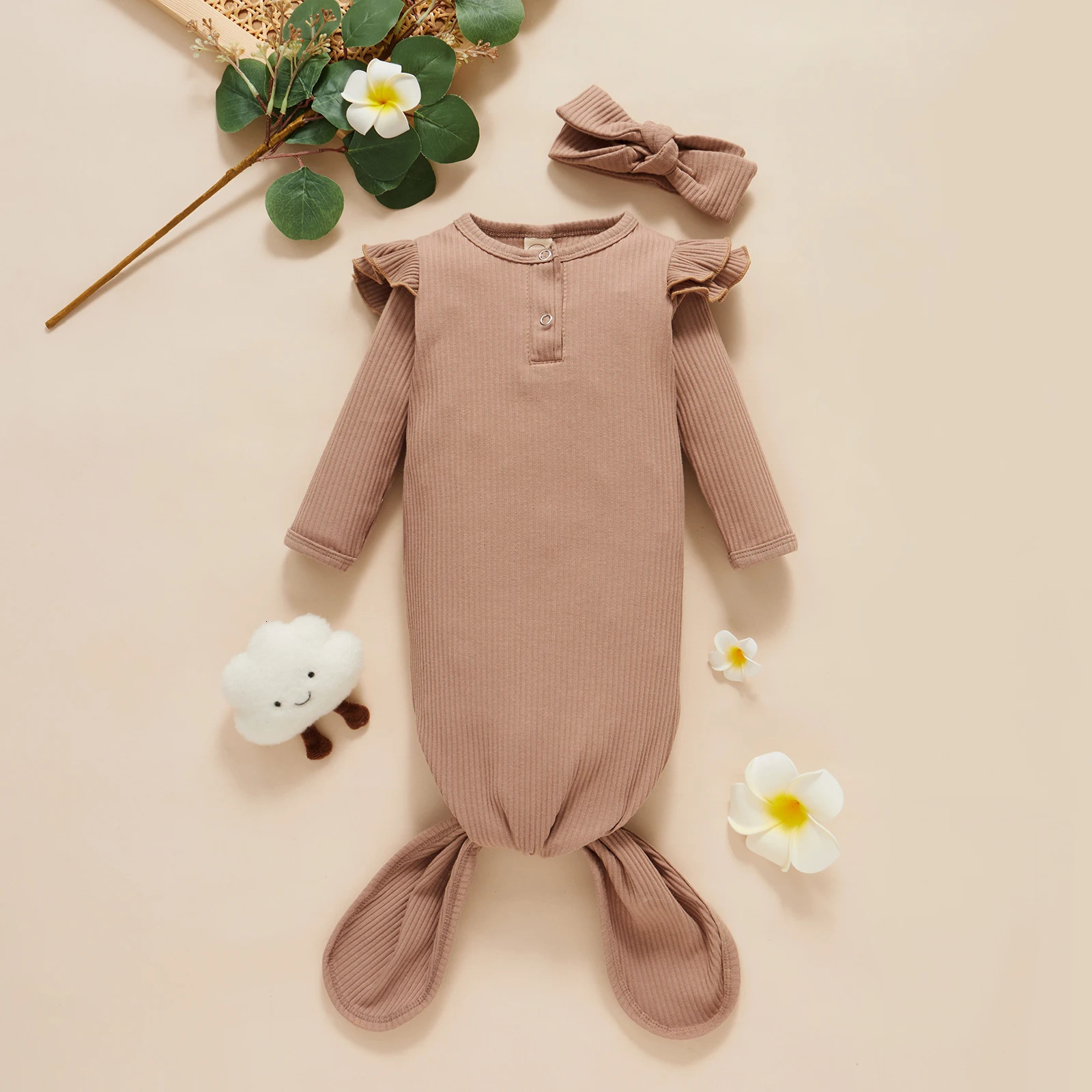 Sleeping Bags Ma Baby 0-6M born Infant Baby Girls Sleeping Bags Ruffles Long Sleeve Knitted Bedding Autumn Spring Costume 231101