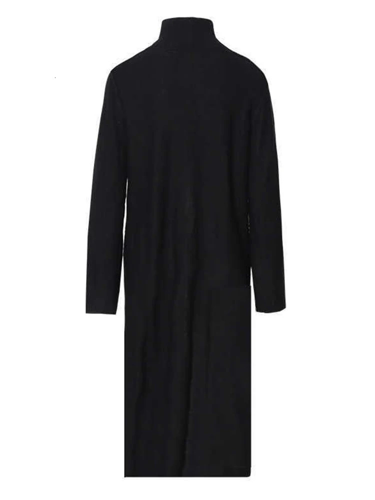 Women's Sweaters VGH Vintage Knitting Sweaters For Women Turtleneck Long Sleeve Split Casual Loose Pullover Sweater Female Autumn Clothing 231031