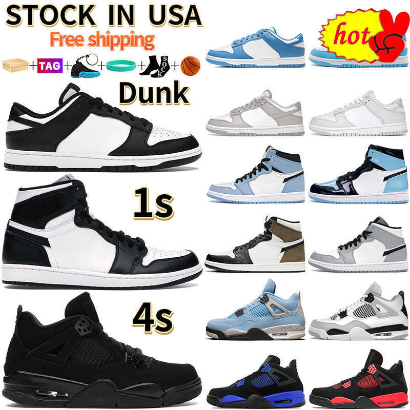 NEW J4 US Stock Dunks 1s 4s Basketball Shoes Jumpman 1 4 SB Low Local Warehouse Designer Sneakers Outdoor Sports Men Women