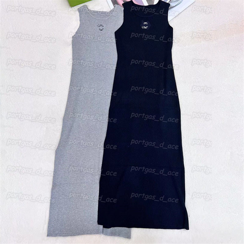 Embroidery Women Dress Sexy Sleeveless Slit Dresses Gray Black Knit Dress, Gray with label~
Embroidery Women Dress Sexy Sleeveless Slit Dresses Gray Black Knit Dress, Gray with label~