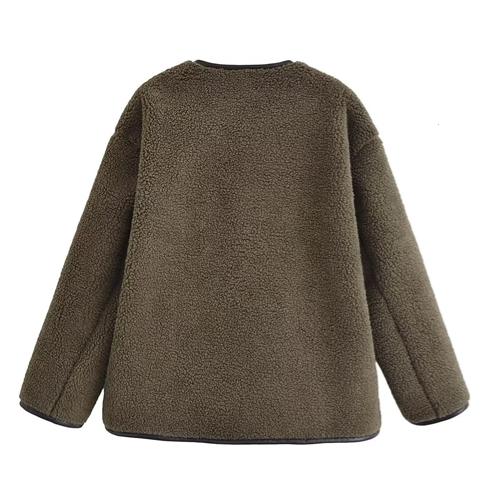 Women's Jackets UNIZERA 2023 AutumnWinter Product Fashion Casual Versatile Loose Round Neck Lamb Wool Jacket Coat 231031