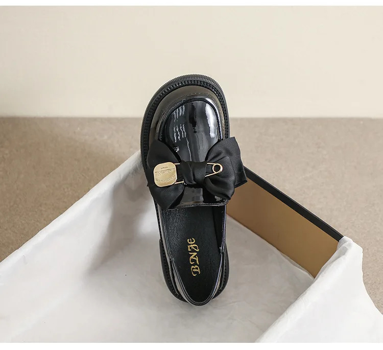 Dress Shoes Womens Spring and Autumn Fashion Bow Versatile Comfortable Anti Slip Elevated Thick Sole Round Toe Loafers 231031