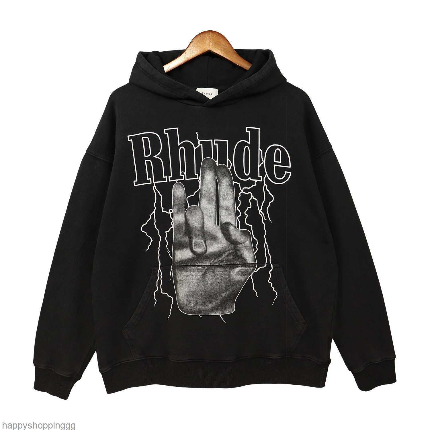 fashion brand RHUDE lightning gesture letter wash hooded sweater men and women high street hoodie coatAHD3, Black
fashion brand RHUDE lightning gesture letter wash hooded sweater men and women high street hoodie coatAHD3, Black