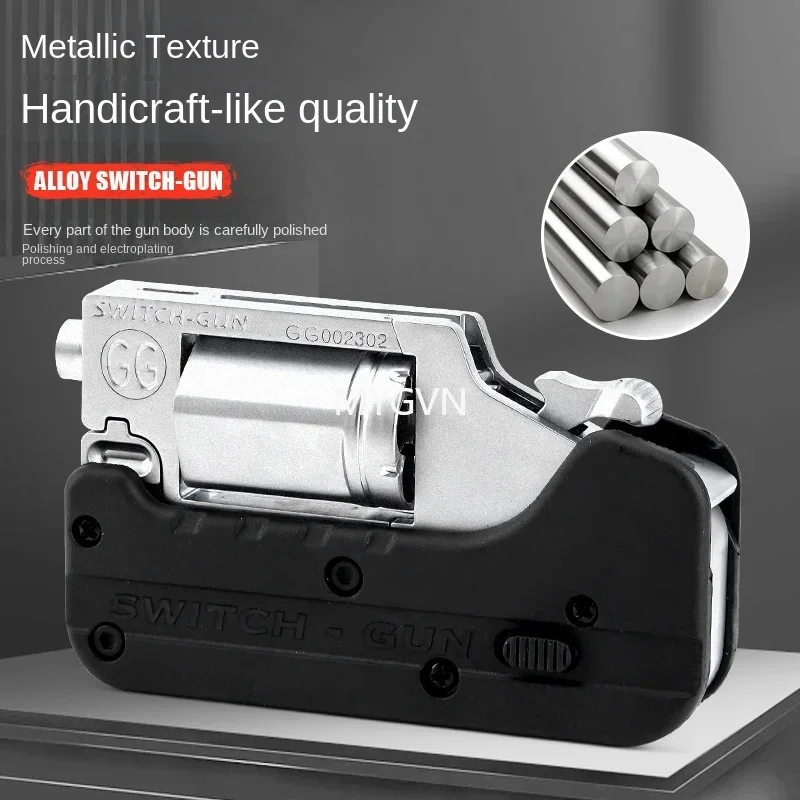 Shell Ejected Alloy Revolver Toy Gun Pistol Foldable Ghost Revolver Burst Model Toy Gun Adult Birthday Gift