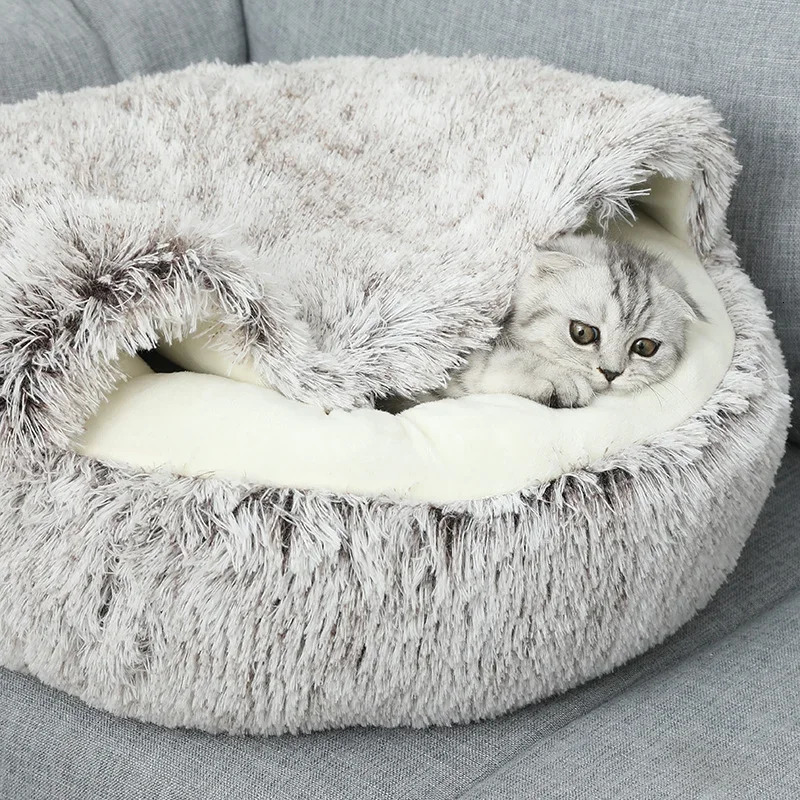 kennels pens Spring 2 In 1 Cat Round Pet House Dog Bed Sleeping Bag Sofa Cushion Nest For Small Dogs Cats Kitten dog house 231101
