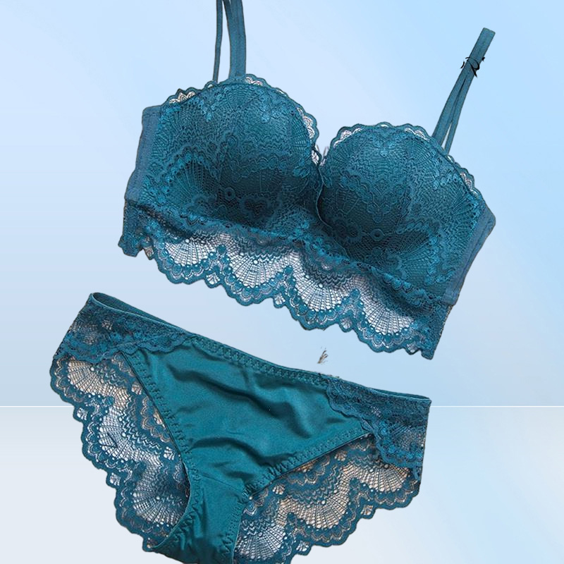 Comfortable Gathering Sexy Sets Underwear Suit Push Up Bra Ring Lace Edge Massage Palm Cup Set Lingerie Femme 75c 80c3060280