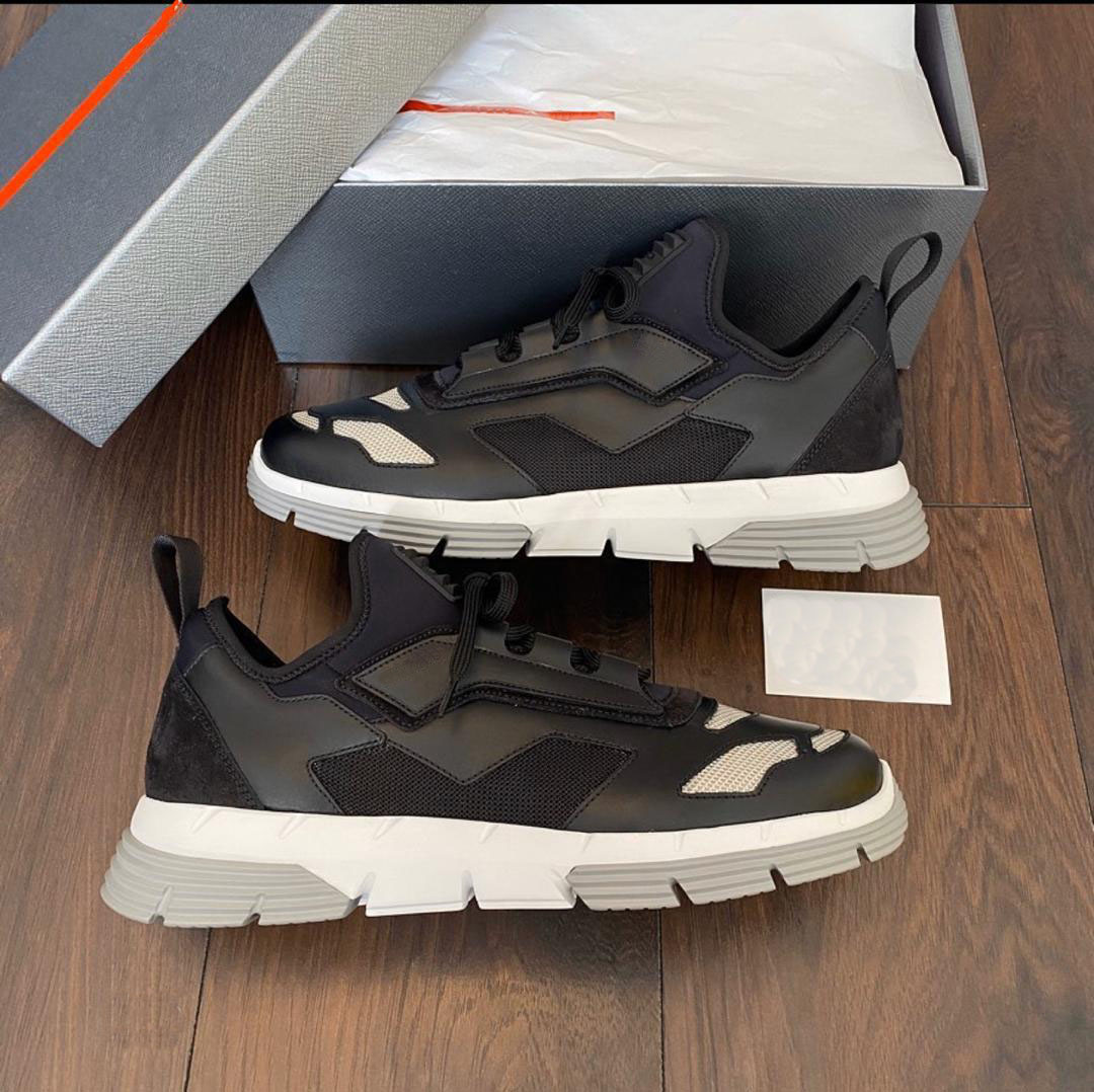 2023 Winter mens casual sneaker mesh and leather Prax Twist Technical Fabric Sneakers fashion runner low top lace up light trainers with box 38-45