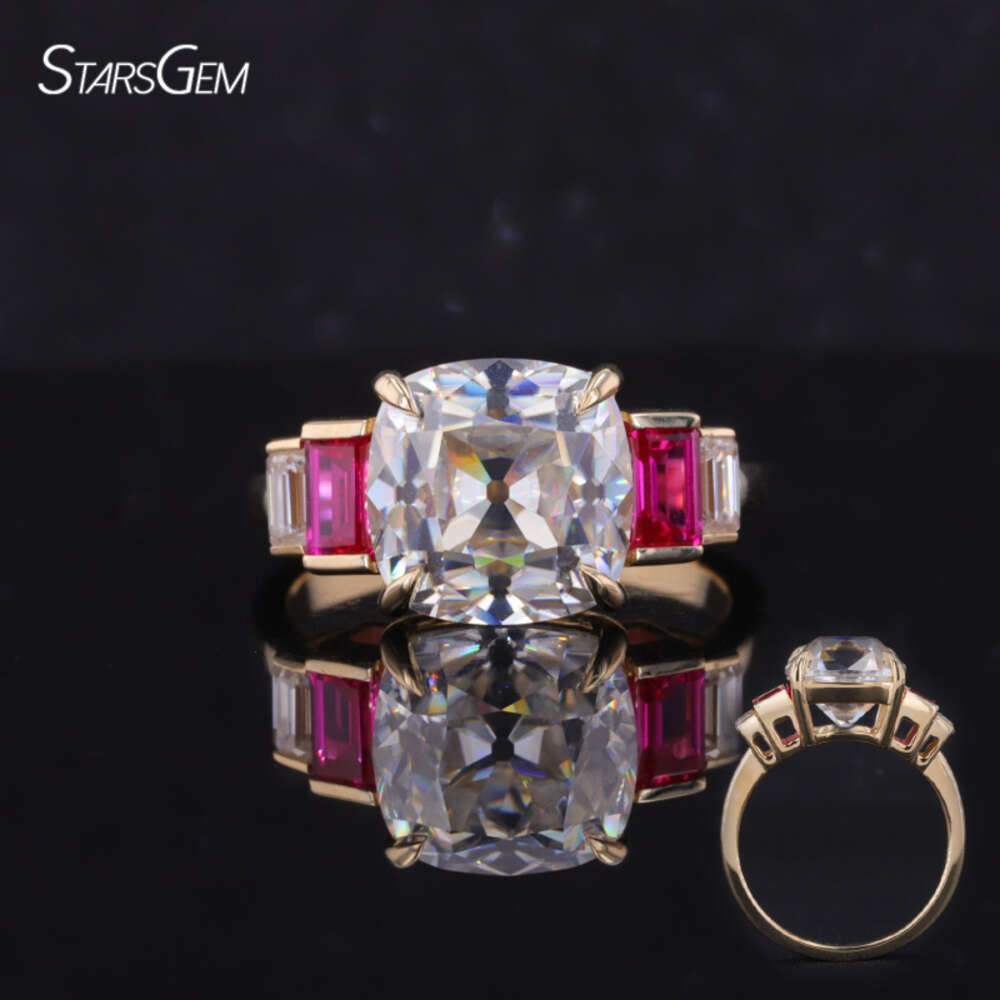 China Wholesale Starsgem Fancy Cut Ruby Engagement 9k Gold Moissanite