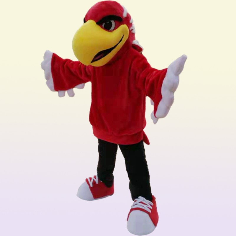 high quality carnival adult red eagle mascot costume Real pictures deluxe party bird hawk falcon mascot costume factory s1515962