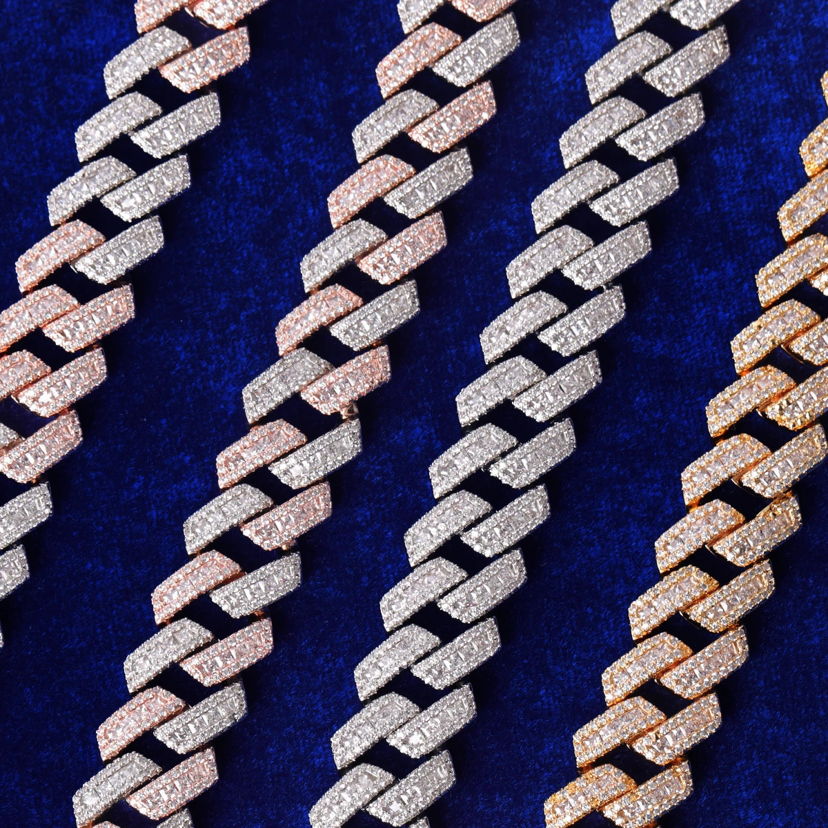 Charm Bracelets Bubble Letter Cuban Link Chain Bracelet for Men Real Copper Baguette Sharp Hip Hop Jewelry Gift 231101