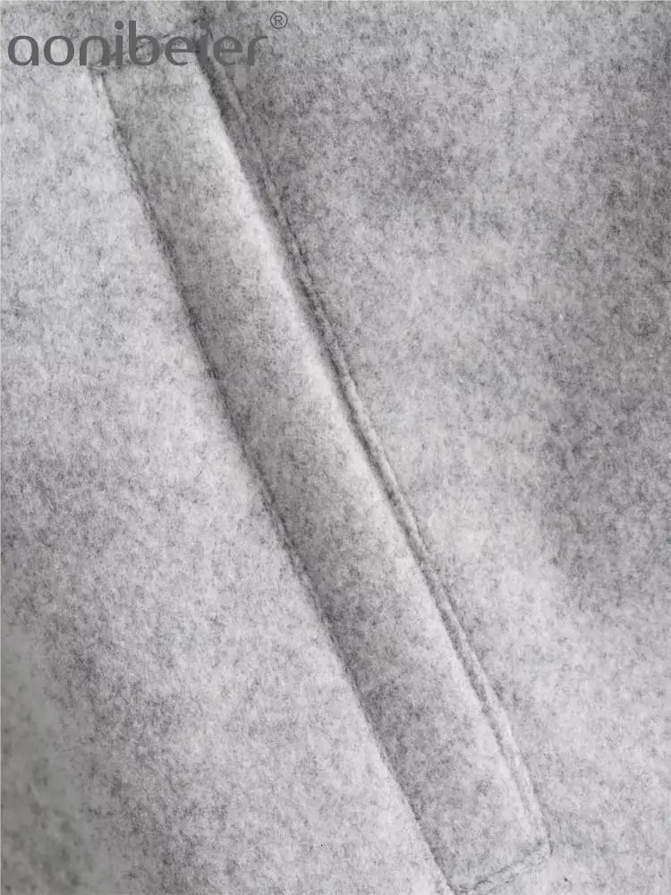 Women's Jackets Aonibeier Grey Women Loose Bomber Jacket Traf 2023 Winter Long Sleeve Zipper Short Coat Oversize Female Crop Top Y2K Outwear 2310