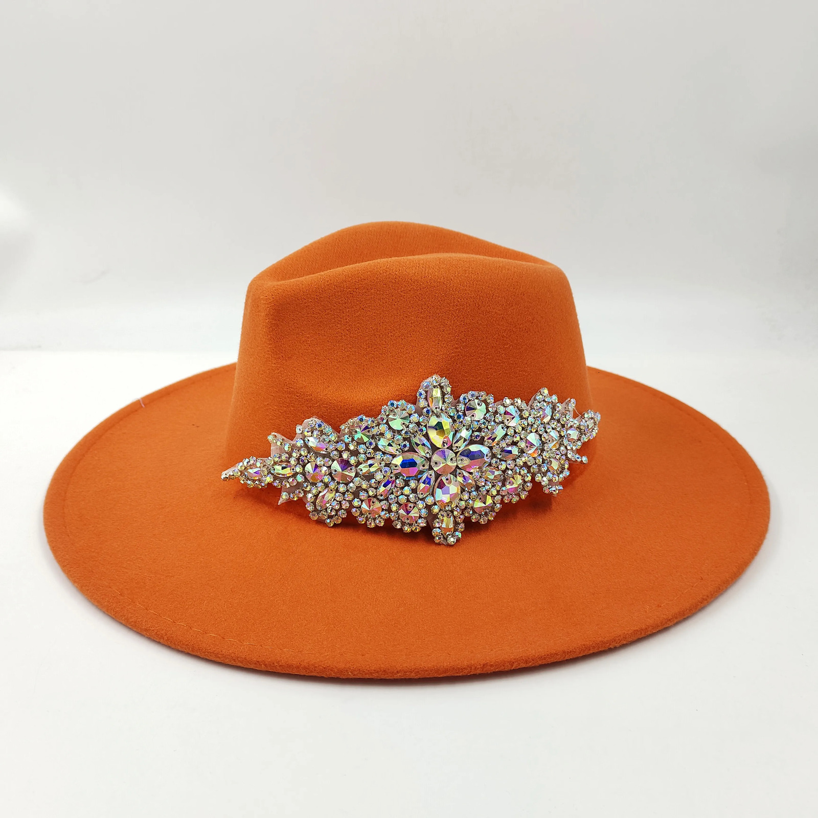 Wide Brim Hats Bucket women fedora diamond hat large brim men unisex bowknot jazz for and wholesale price cowboy 231101