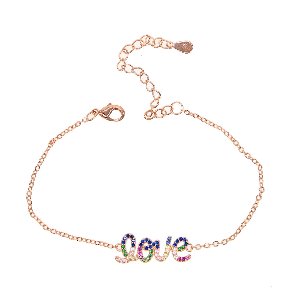 Charm Bracelets 2023 Arrive Women Lovely GIRL 4 Colors CZ Crystal Bracelet For Cute Girl Lover Wedding Valentines Day Jewelry Gift 231101