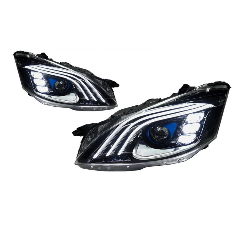 Auto Parts For W221 Headlights 2006-2012 S300 S400 Maybach Styling Full LED Headlight Daytime Lights Accessory