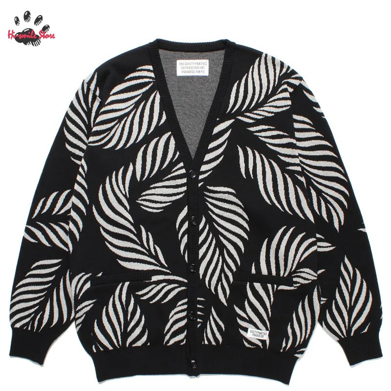 Men s Jackets 2023 Cardigan WACKO MARIA V Neck Buttons Sweatshirts Men Woman 1 Quality Fashion Casual Knitting Sweater 231101