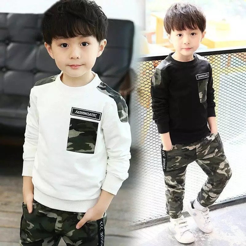 Clothing Sets Kids Sport Boys Tracksuit Autumn Camouflage Children Tops Pants 2Pcs Kit Outfit Teenager 230331