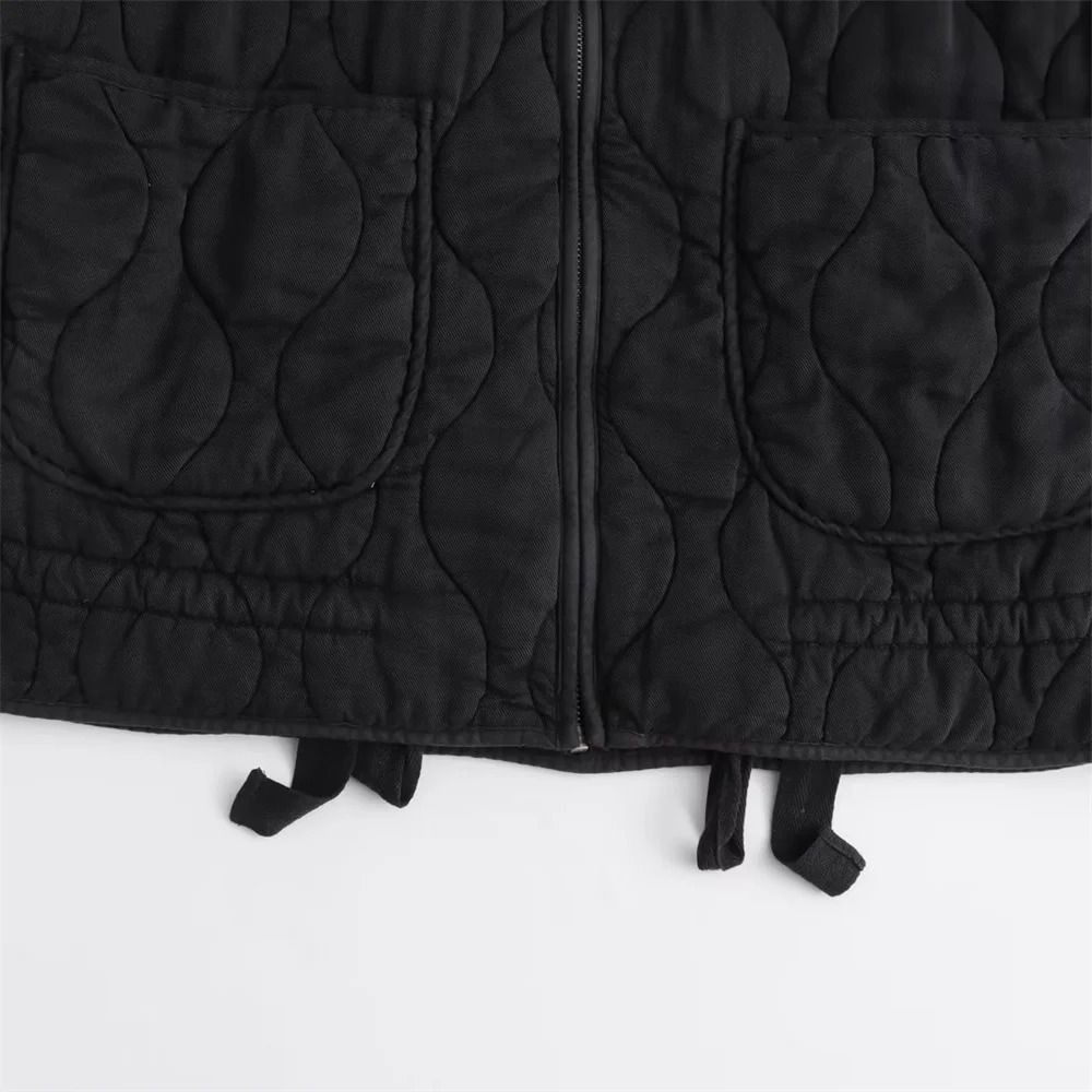 Womens Down Parkas UNIZERA Autumn and Winter Light Thin Long Sleeve Standing Neck Pocket Decoration Cotton Coat Jacket 231031