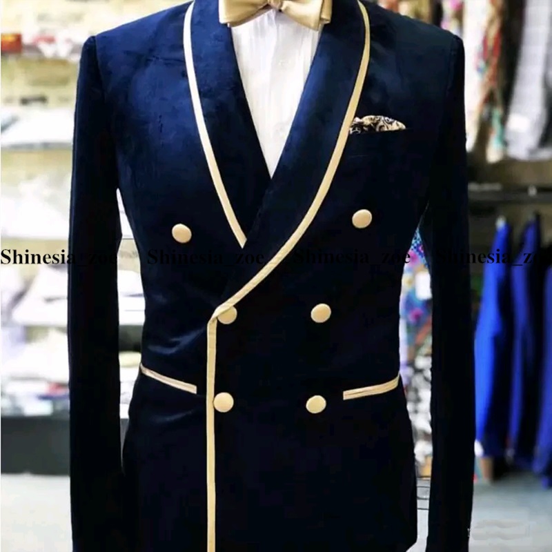 Navy Blue Double Breasted Wedding Tuxedos Shawl Lapel Velvet Suits Men Party Blazer Prom Business Suit (Overcoat/Pants), Beige
Navy Blue Double Breasted Wedding Tuxedos Shawl Lapel Velvet Suits Men Party Blazer Prom Business Suit (Overcoat/Pants), Beige