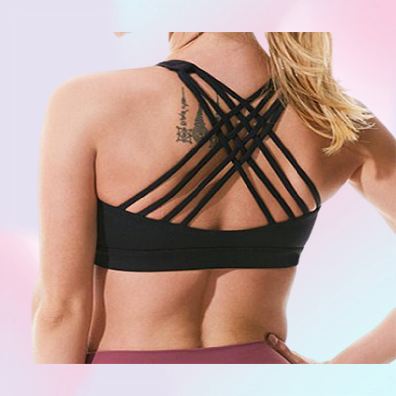 Women039s sports bra shirt yoga gym vest pushups fitness tops sexy lingerie ladies tops shockproof shoulder strap bra