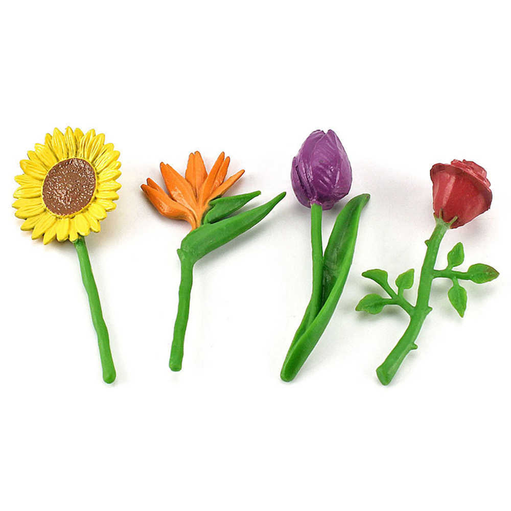 Simulation Eight styles flowers set childrens early education science and education toy model