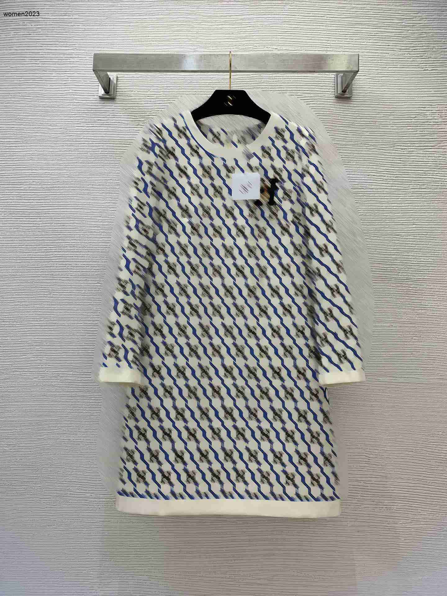 Brand dress woman dresses designer clothes letter print LOGO long sleeve round collar waist A skirt autumn winter fashion casual 11