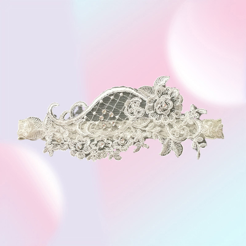 White Women039s Sexy Lingerie Garters Lace Belt Legs Ring Harness Women Wedding Garter bridal Flower Appliques Set