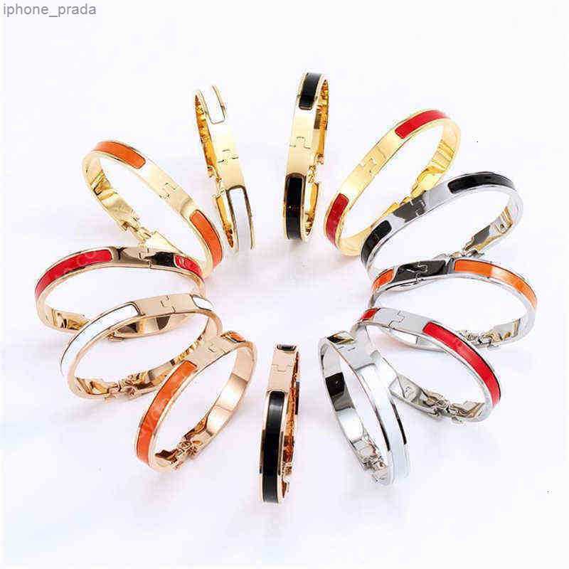 Fashion 8mm Stainless Steel Charm Bracelets Women Luxury Jewelry Designer h Bangles Orange Color Enamel Gift for Love70SA
Fashion 8mm Stainless Steel Charm Bracelets Women Luxury Jewelry Designer h Bangles Orange Color Enamel Gift for Love70SA