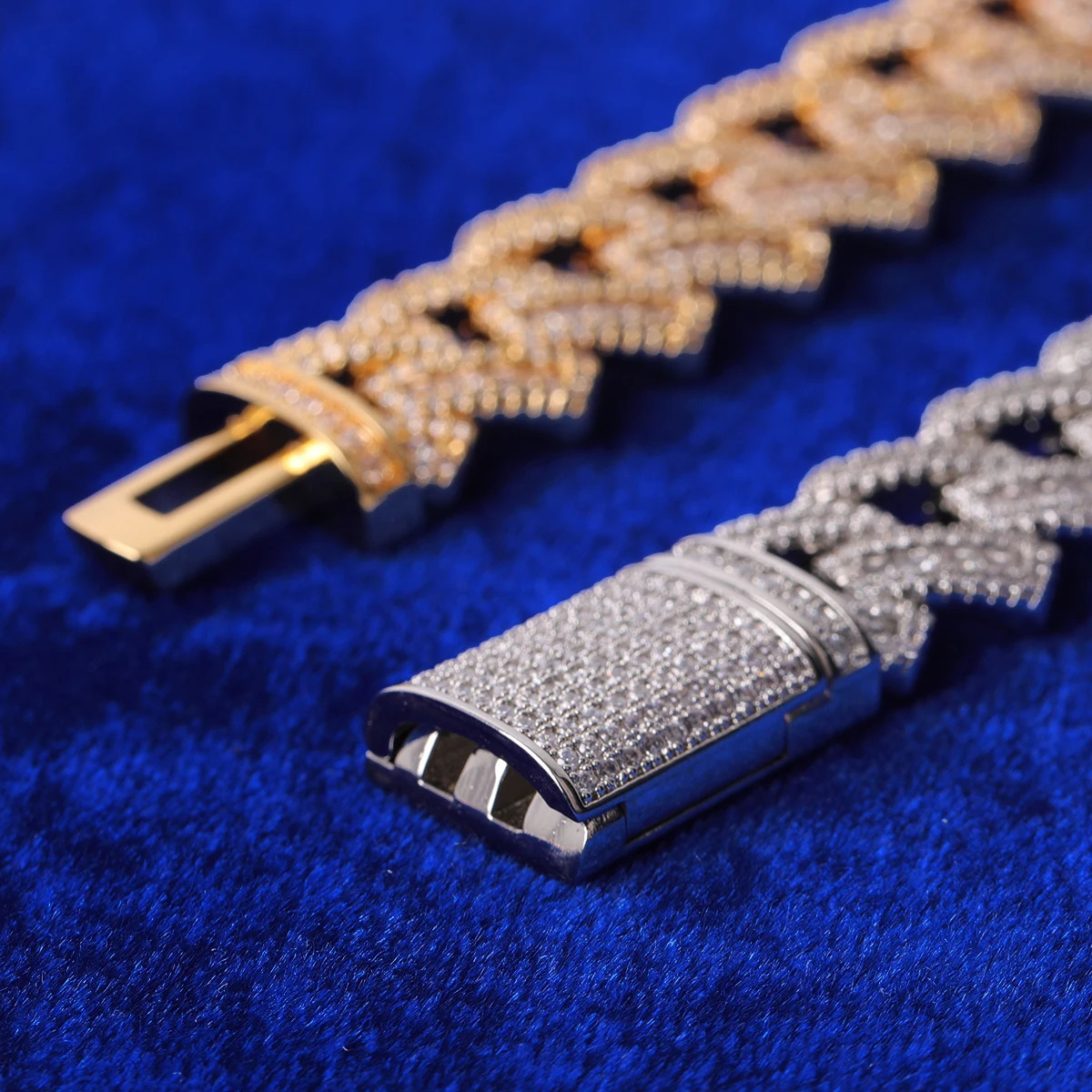 Charm Bracelets Bubble Letter Cuban Link Chain Bracelet for Men Real Copper Baguette Sharp Hip Hop Jewelry Gift 231101