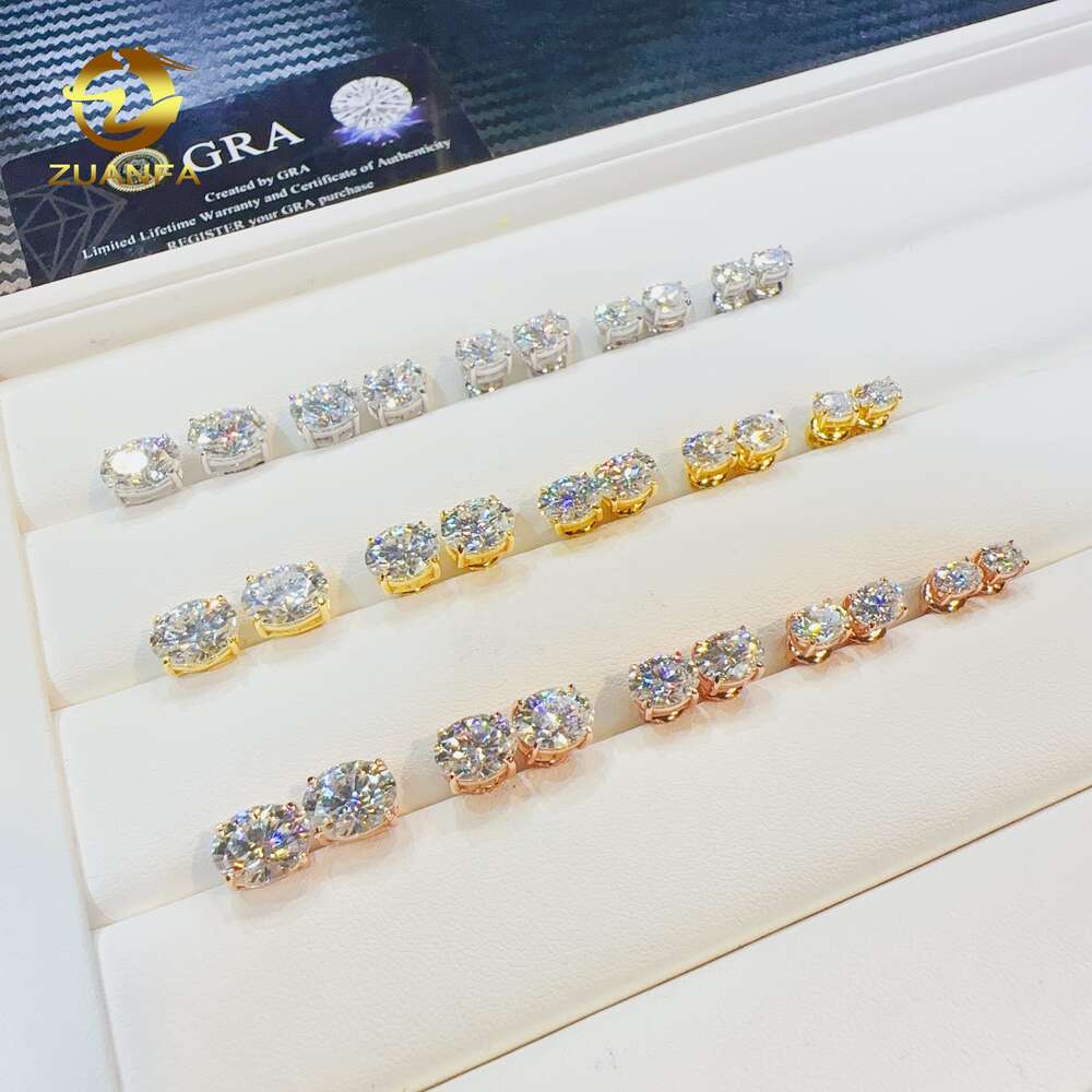 Custom Hip Hop Bling Gift for Men 925 Sterling Silver Oval Cut Vvs Moissanite Stud