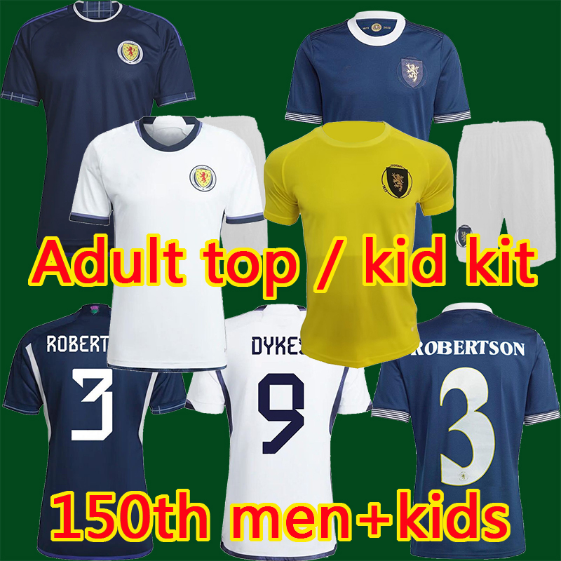 

Scotland 150th Anniversary 2023 Soccer Jerseys 150 Years Special ADAMS ROBERTSON MCGINN BLUE Football Shirt Scottish 2024 home away Kids Kit Goalkeeper GK Yellow, 150th goalkeeper