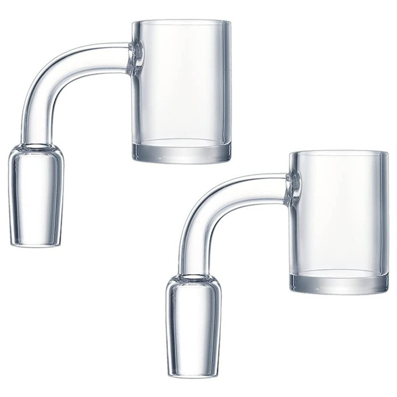 Flat Top 25mm OD Quartz Banger Nail 14mm 18mm Thick 4mm Clear Bottom Beveled Bangers Nails Male 90 Degree Joints