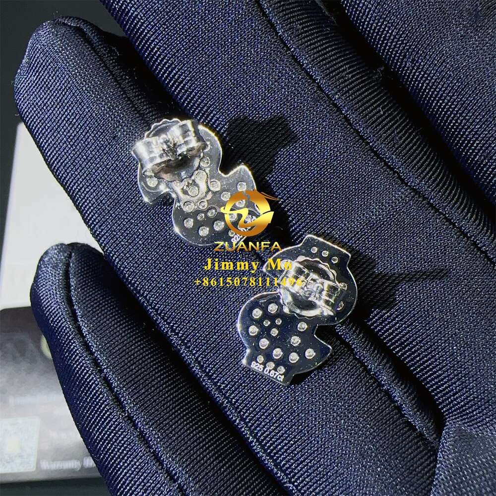 Best Selling Wholesale Price 925 Silver Iced Out Vvs Moissanite Diamond Us Dollars Men Stud