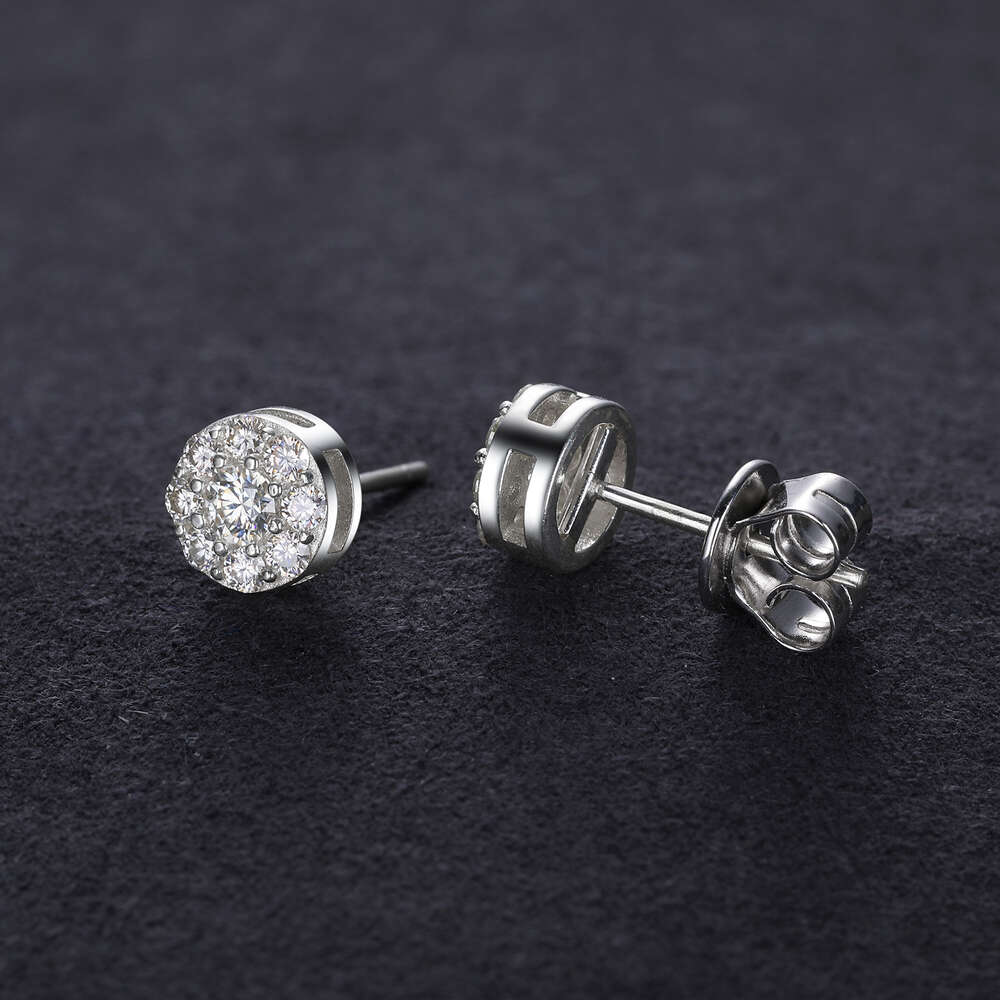 Original Customized 925 Sterling Silver Vvs Moissanite Diamond Halo Stud for Business