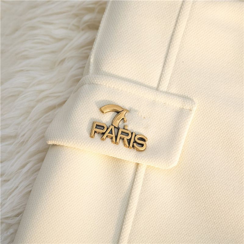 Women's high waist letter logo patched woolen shorts boot cut pants SMLXLXXL XJ260206