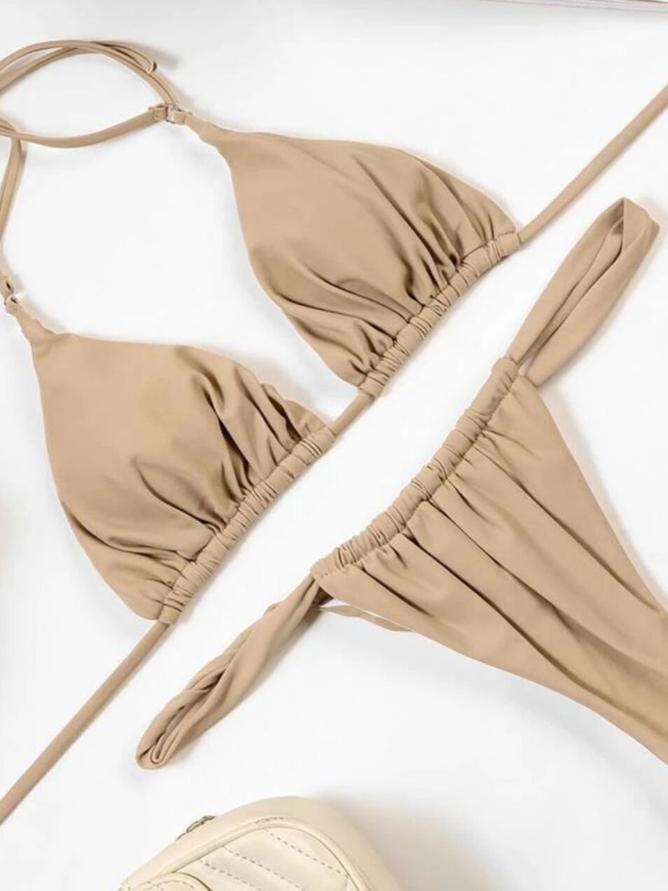 Women's Swimwear Sexy String Triangle Bikinis Suit 2025 Thong Swimsuit Women Solid 2 Piece Bikini Set Bathing bikini