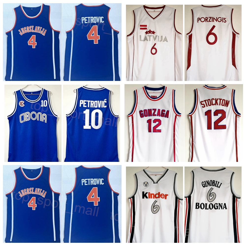 College Basketball Kinder Bologna 6 Manu Ginobili Jersey Gonzaga 12 John Stockton Latvija 6 Kristaps Porzingis Cibona 10 Jugoslavija 4 Drazen Petrovic University, Blue
College Basketball Kinder Bologna 6 Manu Ginobili Jersey Gonzaga 12 John Stockton Latvija 6 Kristaps Porzingis Cibona 10 Jugoslavija 4 Drazen Petrovic University, Blue