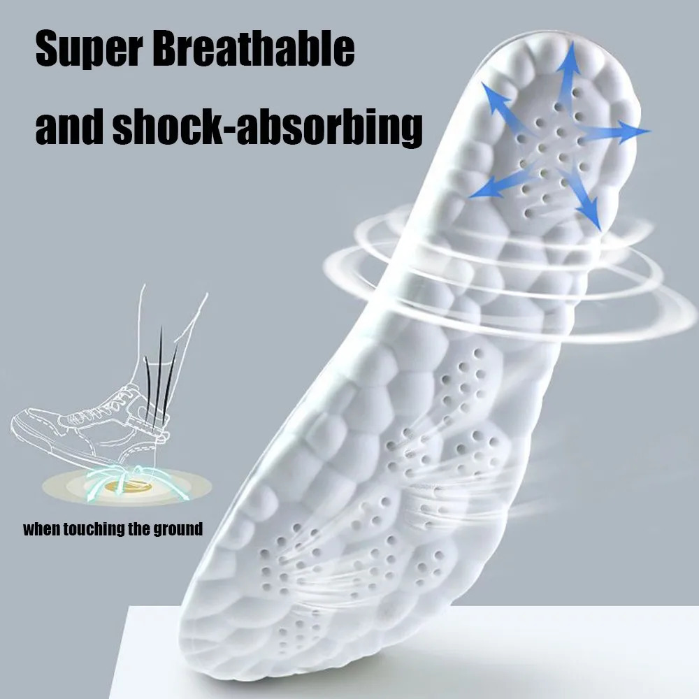 Shoe Parts Accessories 4D Massage Shoes Insoles Soft High Elastic Sports Insole for Men Foot Arch Support Orthopedic Inserts Running 231031