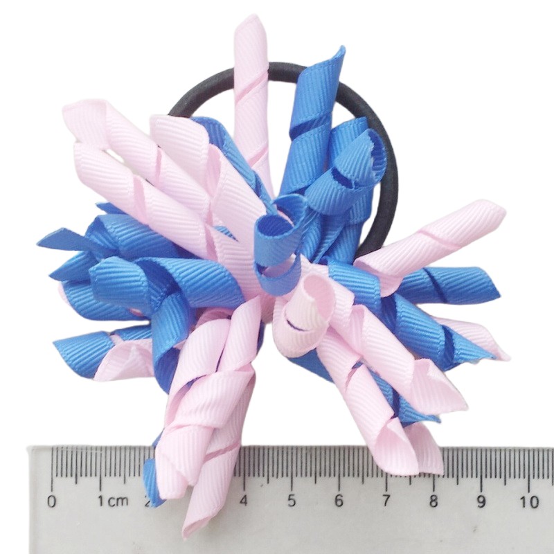 Korker Ponytail Elastic Hair Ties Rope Holders Streamer Corker Bows Flowers Clip Cheer Bowknots Curly Loop Grosgrain Ribbon Bobbles For Baby Girl Chil