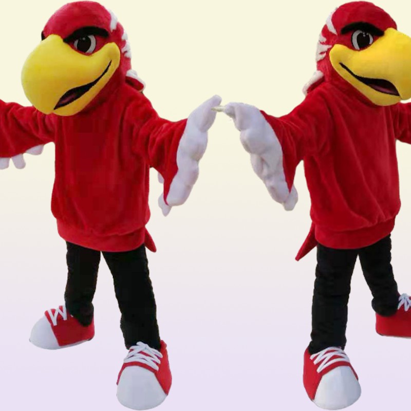 high quality carnival adult red eagle mascot costume Real pictures deluxe party bird hawk falcon mascot costume factory s1515962
