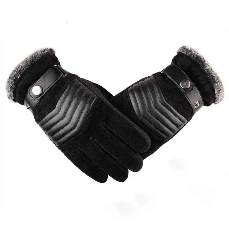 Five Fingers Gloves Winter Men Touch Screen Warm Casual Mittens for Outdoor Sport Full Finger Solid Glove 231101