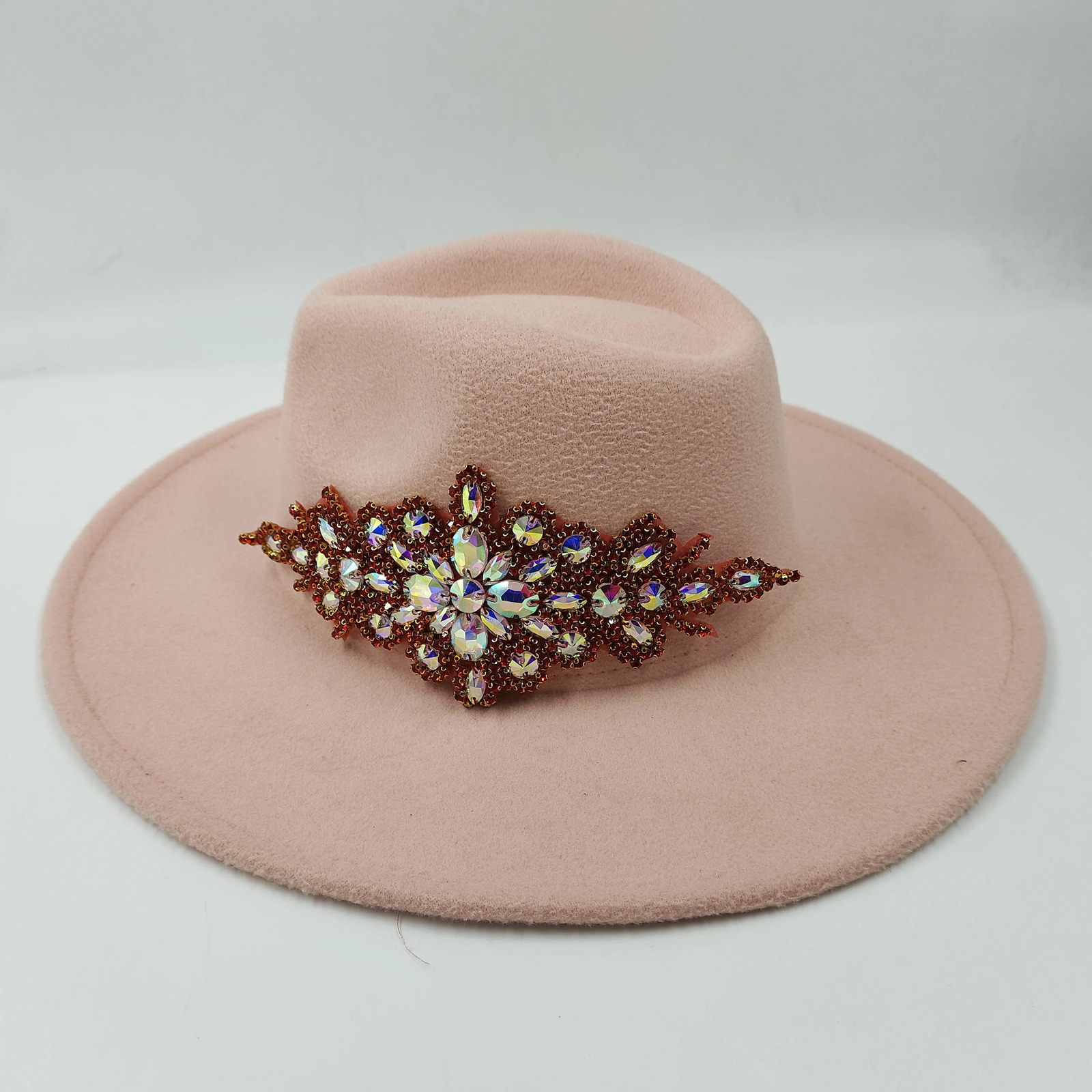 Wide Brim Hats Bucket women fedora diamond hat large brim men unisex bowknot jazz for and wholesale price cowboy 231101
