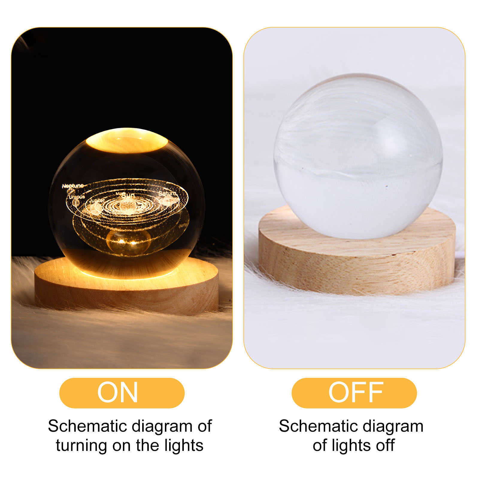 Night Lights Crystal Ball Night Lights Glowing Planet Galaxy Astronaut 3D Moon Table Lamp USB Atmosphere Lamp Tabletop Decorations Kid Gifts P230331