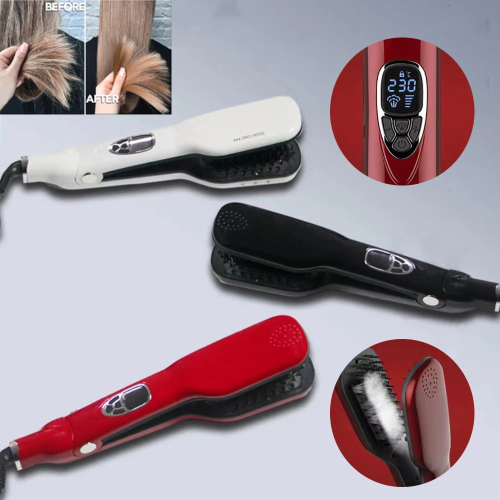 Straighteners Comb Straightening Irons Straight Hair Brush Steam Flat Iron Splint Perm Straightener Tools 231101