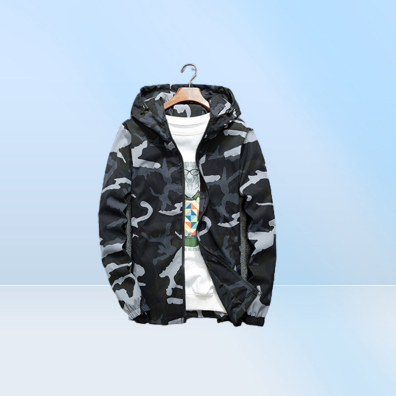 Men039s Jackets Mens Spring Men Casual Windbreaker Camouflage Hooded Coats Fashion Slim Hip Hop Bomber Clothing 5XL